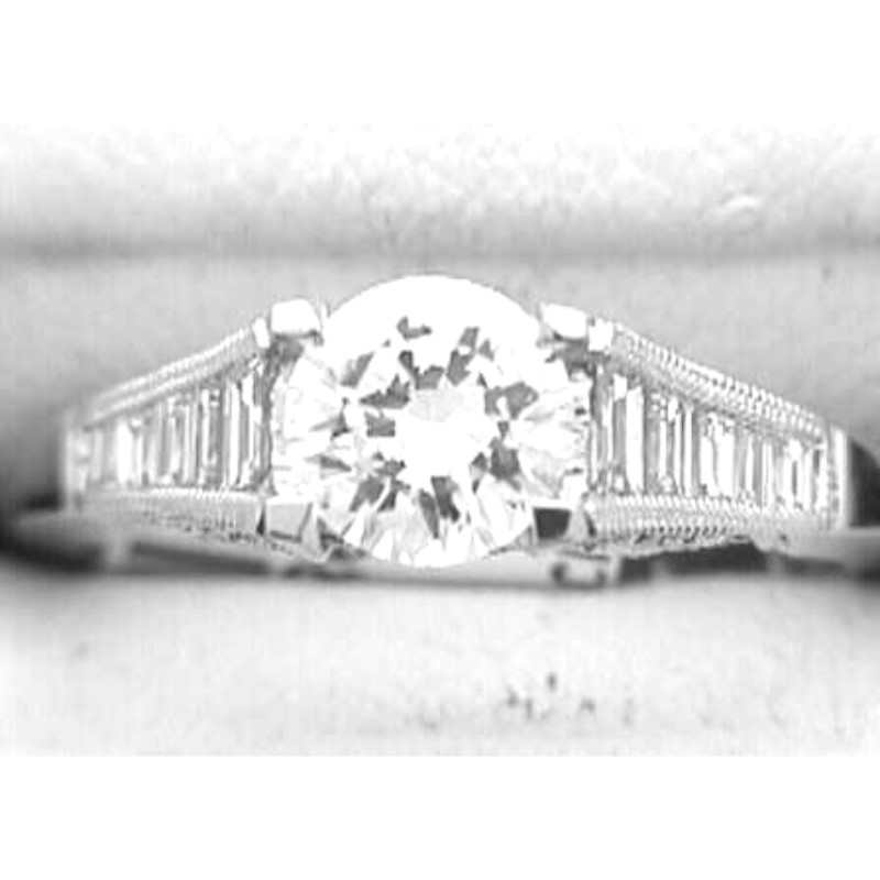 Tacori Platinum Diamond Semi Mount Engagement CZ Ring